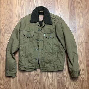 Levi's Khaki Jacket with Black Collar